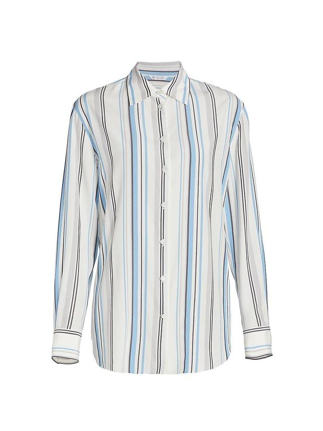 Womens Idelle Striped Silk Button-Up Product Image