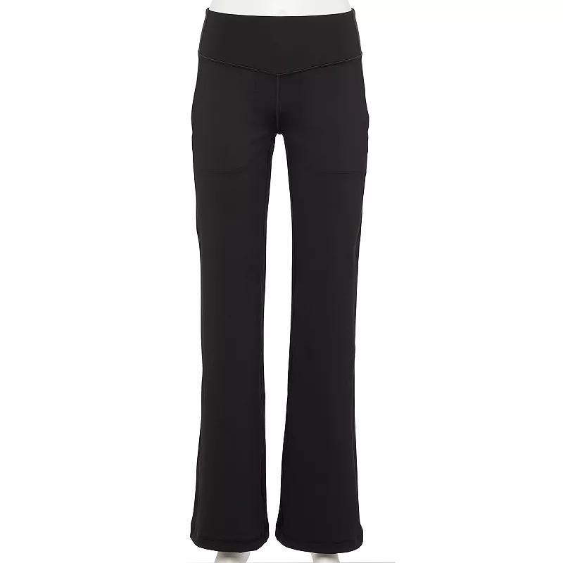 Petite Tek Gear Ultrastretch Flare-Leg Pants, Womens Black Product Image