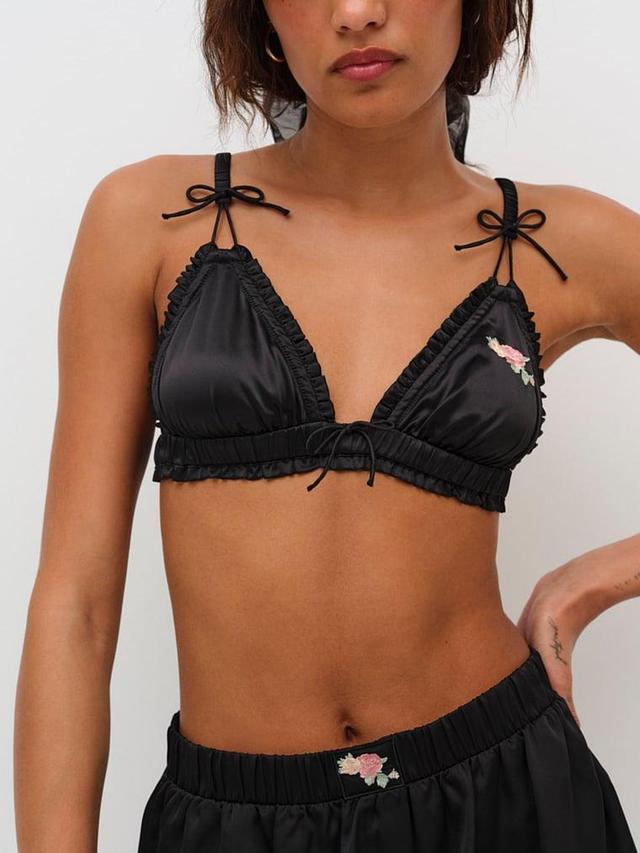 Everyday Rosebud Bralette — Black Product Image