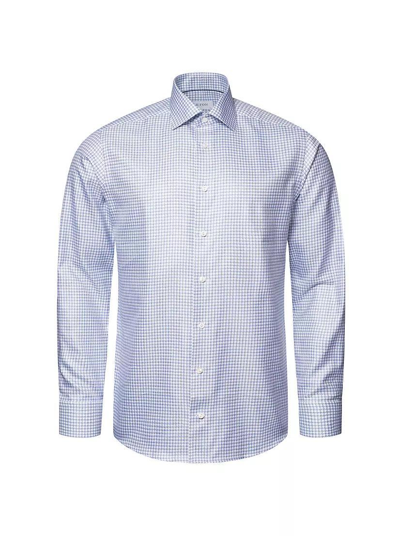 Contemporary-Fit Houndstooth Luxe Twill Shirt Product Image