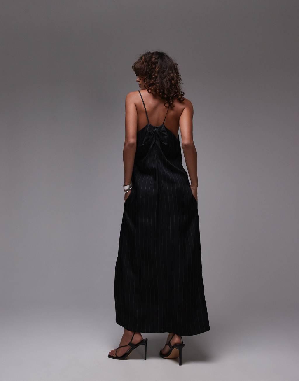 Topshop tailored pinstripe midi slip dress Product Image