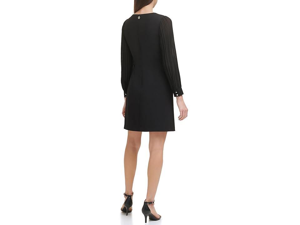 Tommy Hilfiger Round Neck Long Sleeve Sheath Dress Product Image