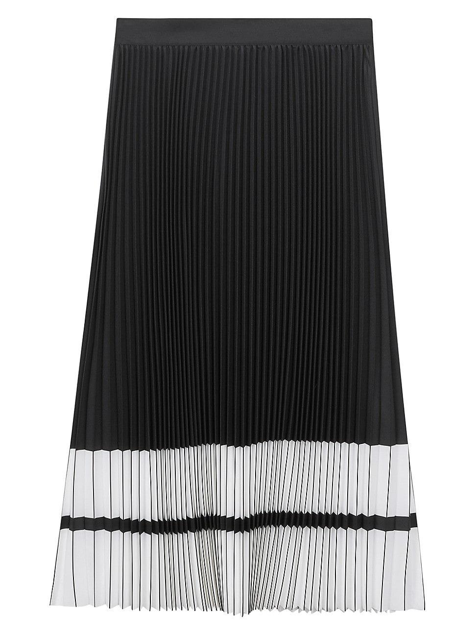 Womens Marie Satin Pleated Midi-Skirt Product Image