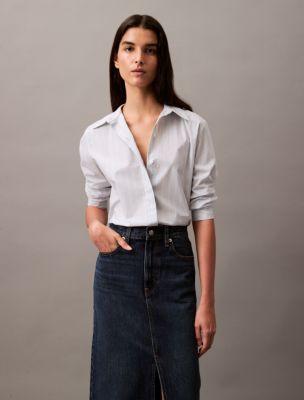 Stretch Poplin Stripe Relaxed Button-Down Shirt Product Image