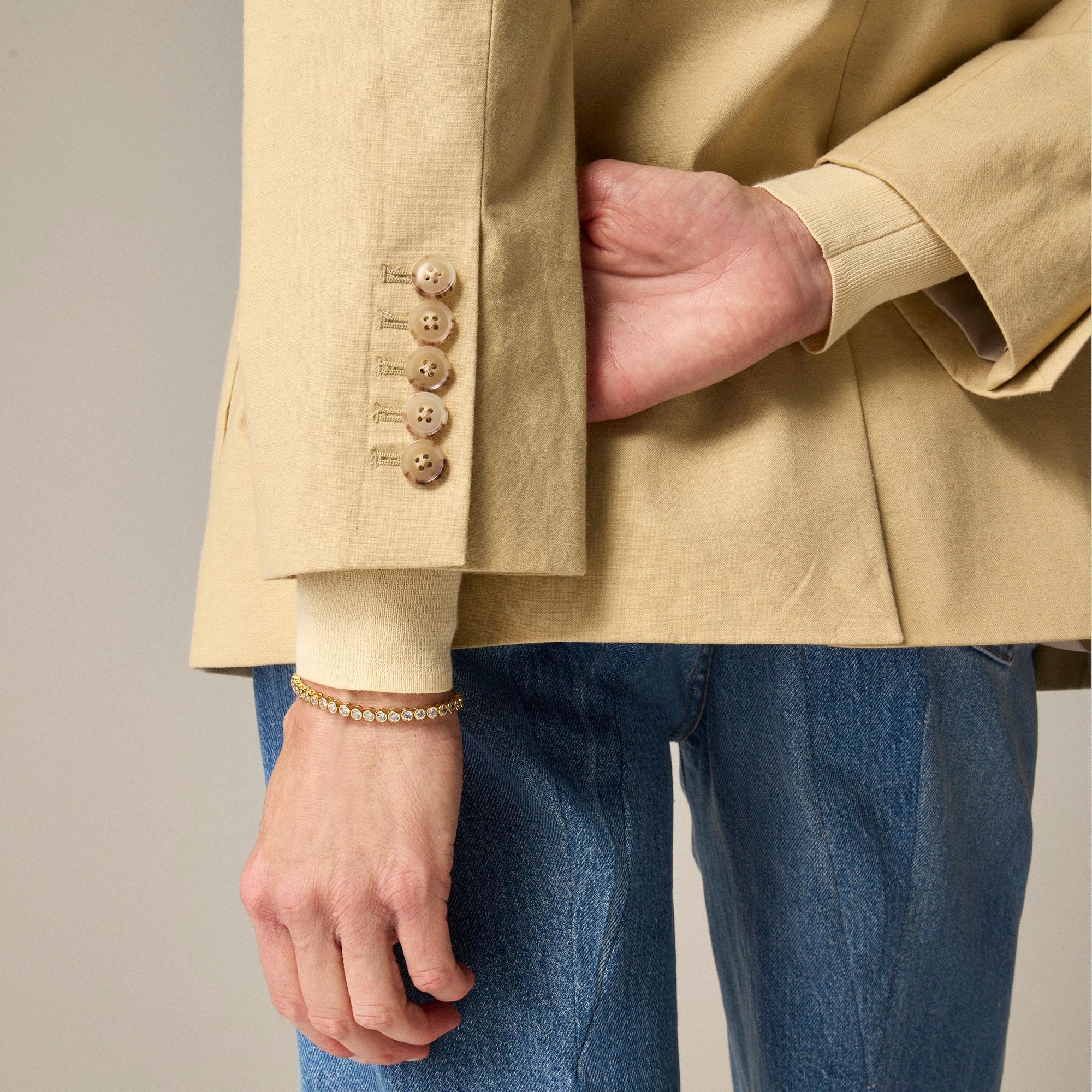 Relaxed patch-pocket blazer in cotton blend Product Image