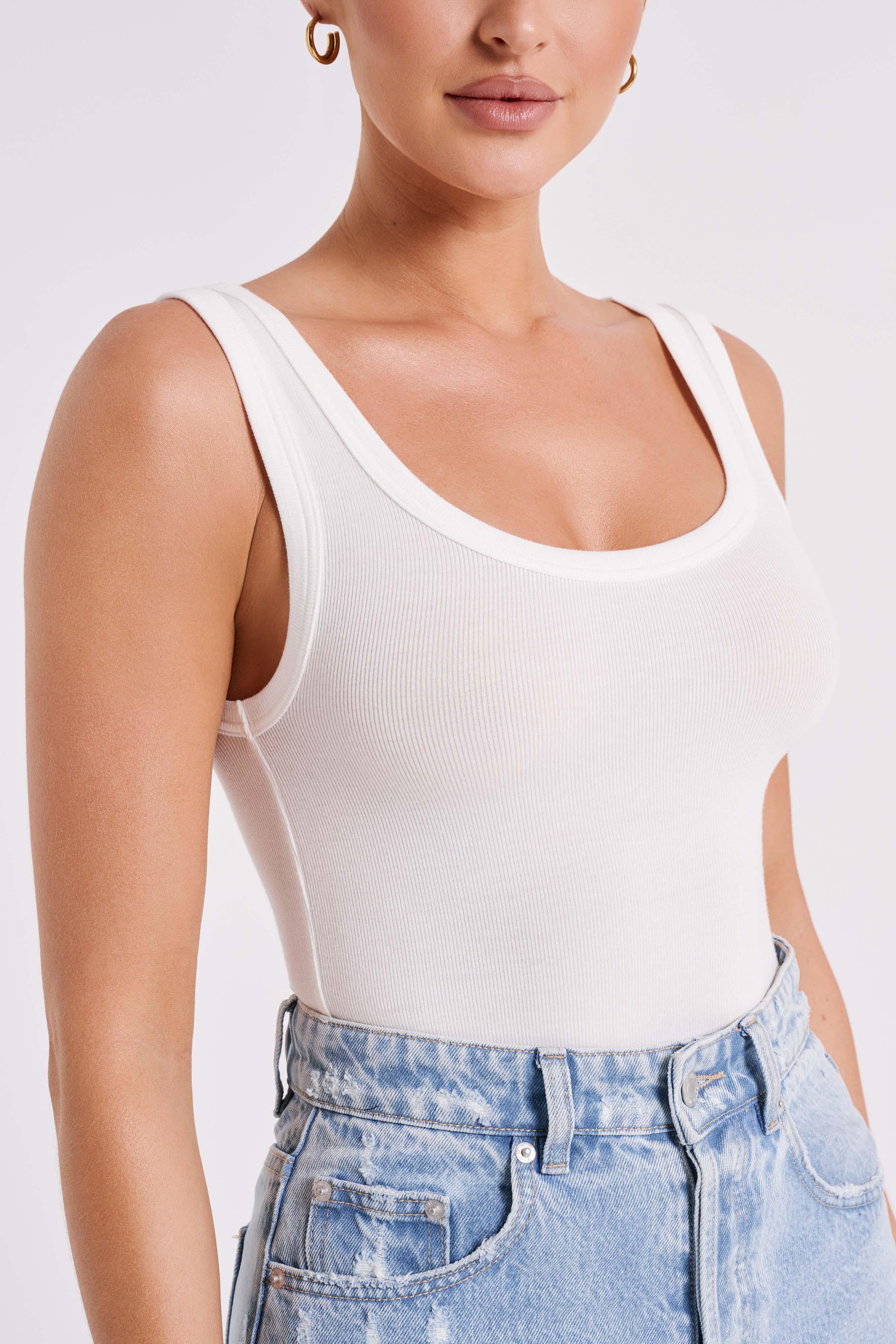 Chandler Modal Tank Top - White Product Image