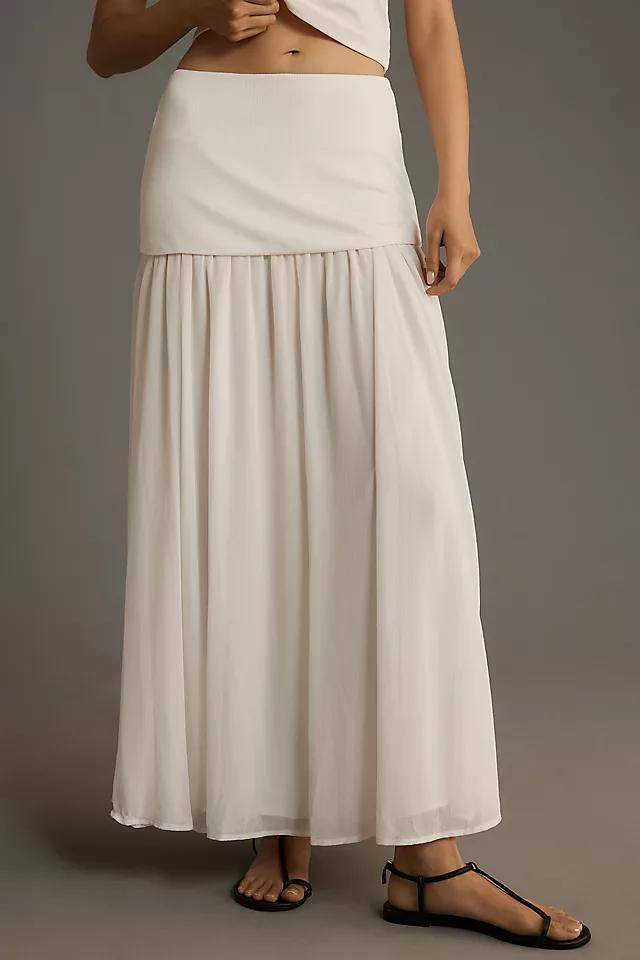 By Anthropologie Dropped Yoke-Waist Maxi Skirt Product Image