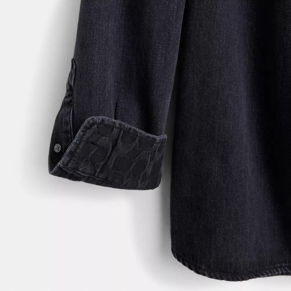 Black Denim Shirt In Organic Cotton Product Image