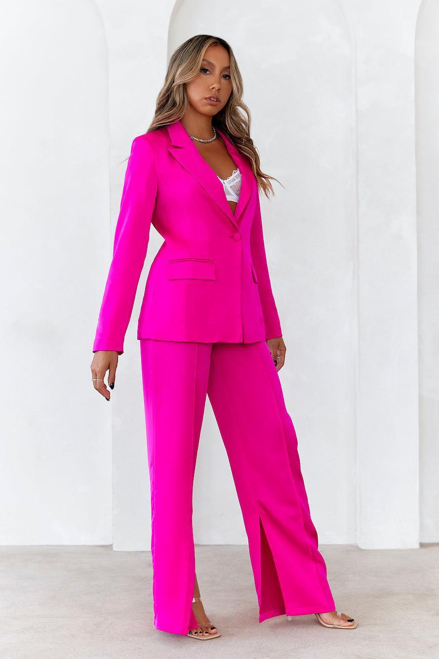 HELLO MOLLY À La Mode Satin Pants Fuchsia Product Image