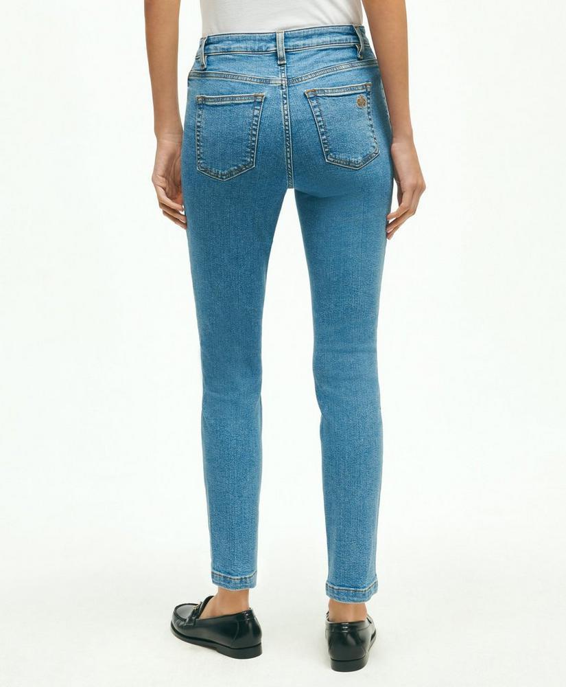 Stretch Cotton Slim-Straight Cropped Denim Jeans Product Image