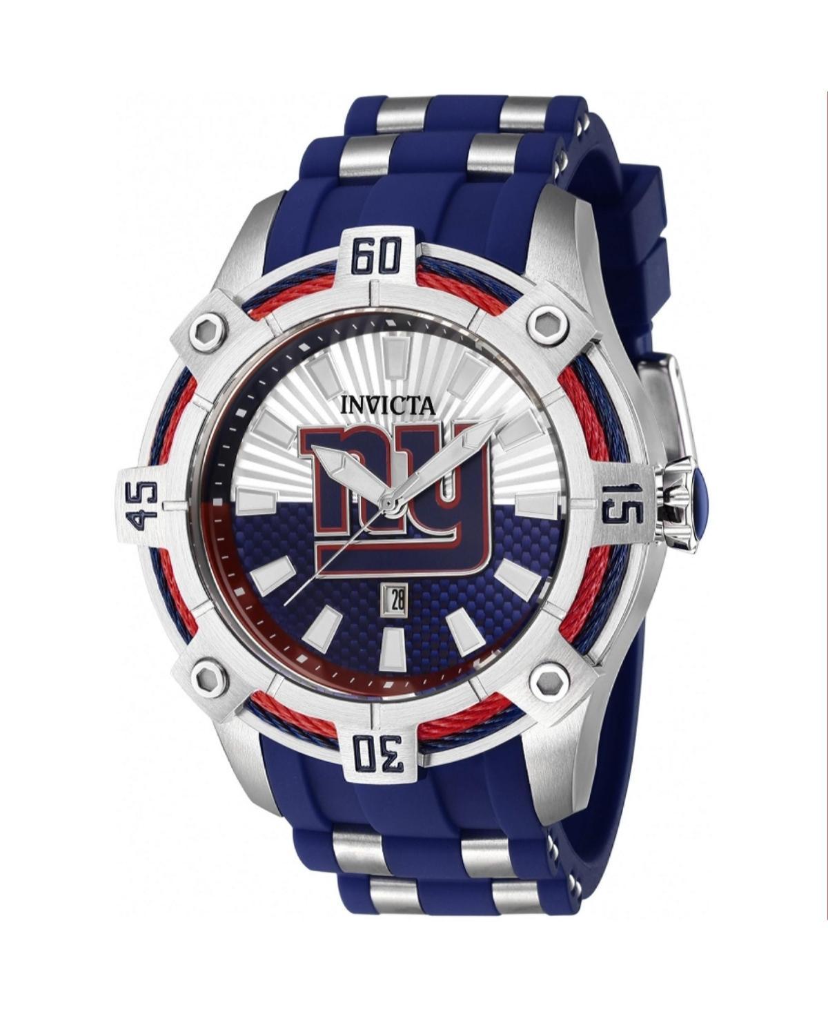 Invicta Mens 42064 Nfl New York Giants Quartz 3 Hand Blue, Silver, Red Dial Watch - Blue Product Image