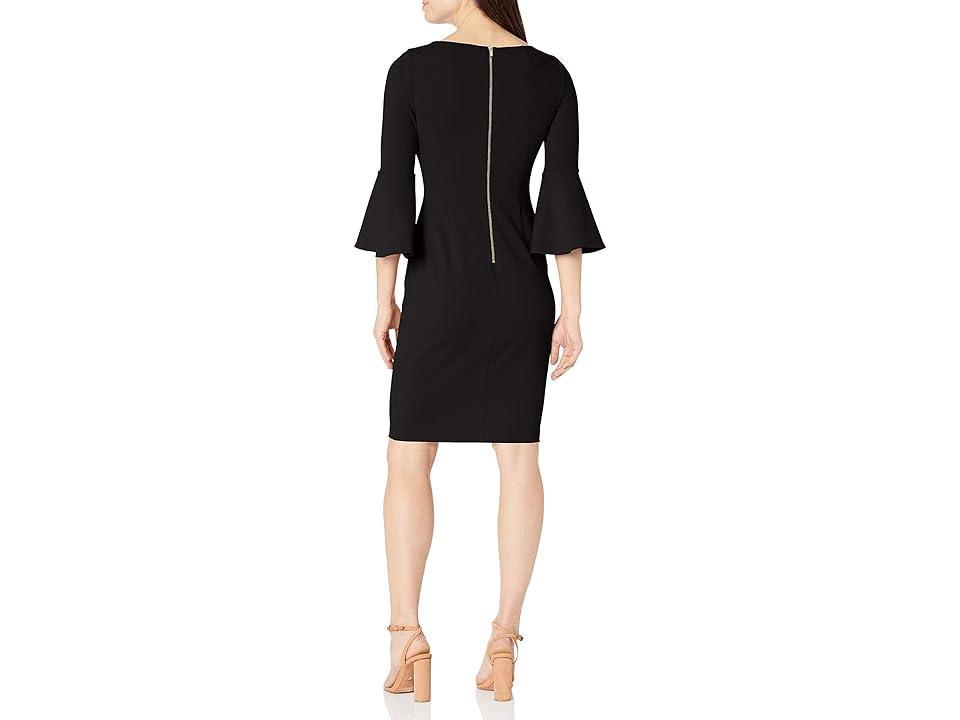 Calvin Klein Peplum Sheath Dress (Black 3) Women's Dress Product Image