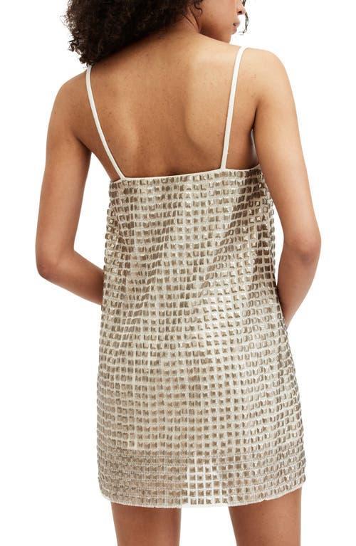 Opeline Embellished Mini Dress In White/gold Product Image