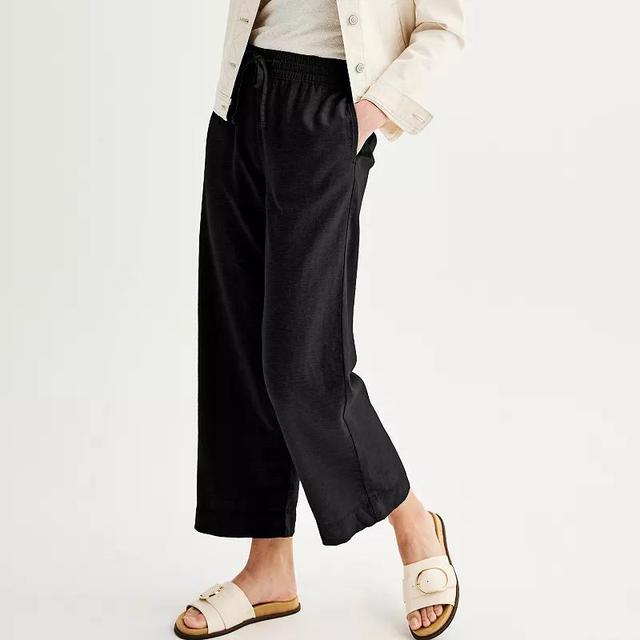 Womens Sonoma Goods For Life Easy Wide-Leg Linen-Blend Pants Product Image