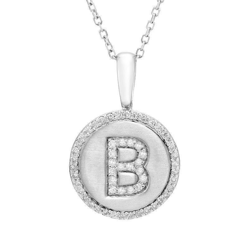 Its Personal Sterling Silver & Diamond Accent Initial Pendant Necklace, Womens Product Image