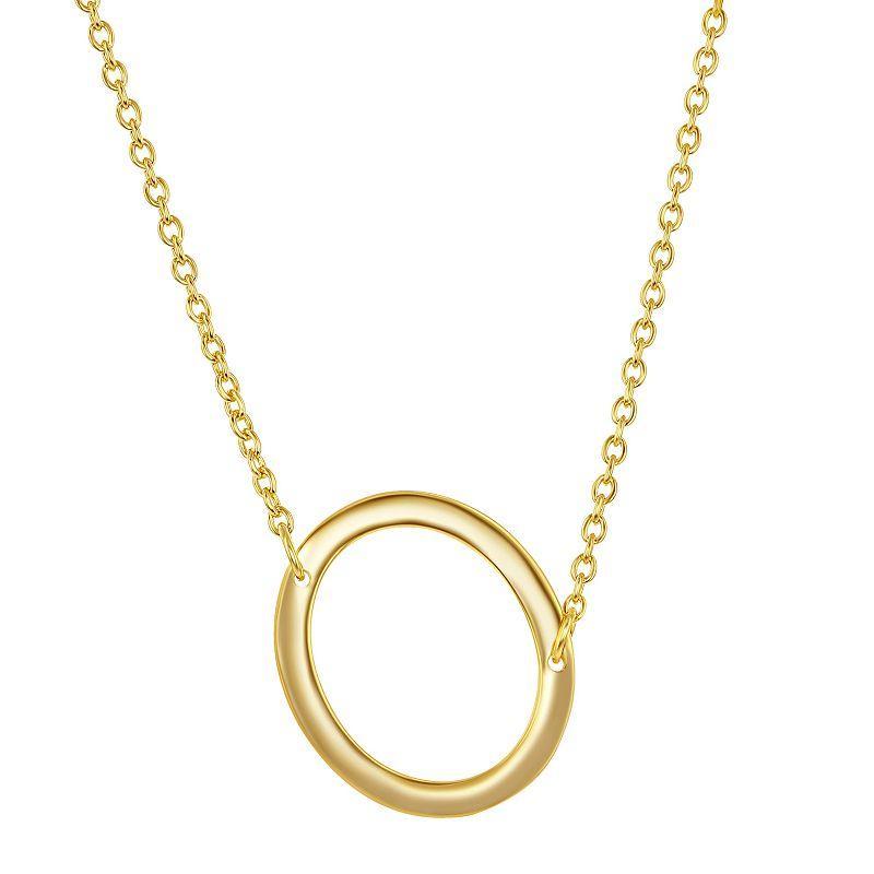 Sterling Silver Sideways Initial Necklace, Womens Gold Tone D Product Image