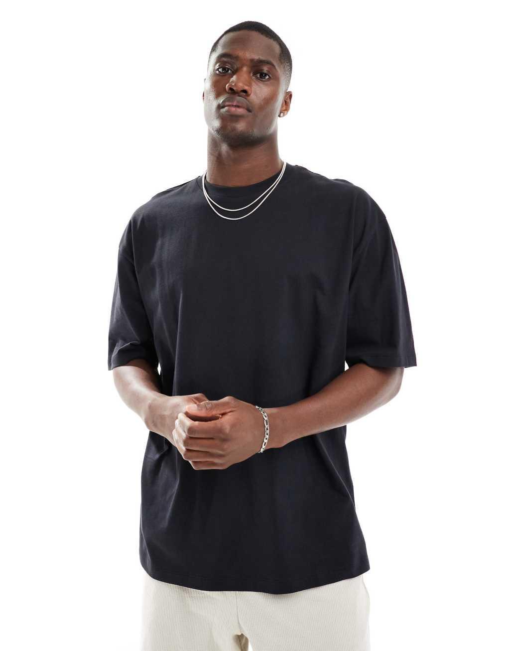 ASOS DESIGN oversized t-shirt in black with street back print Product Image