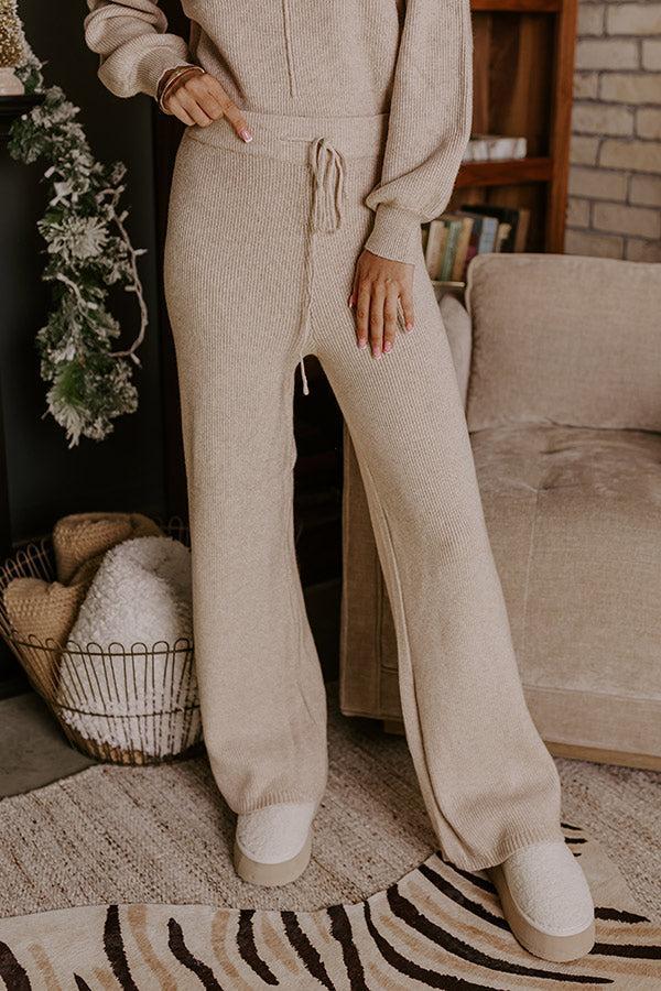 Cozy A La Mode High Waist Knit Pants Product Image