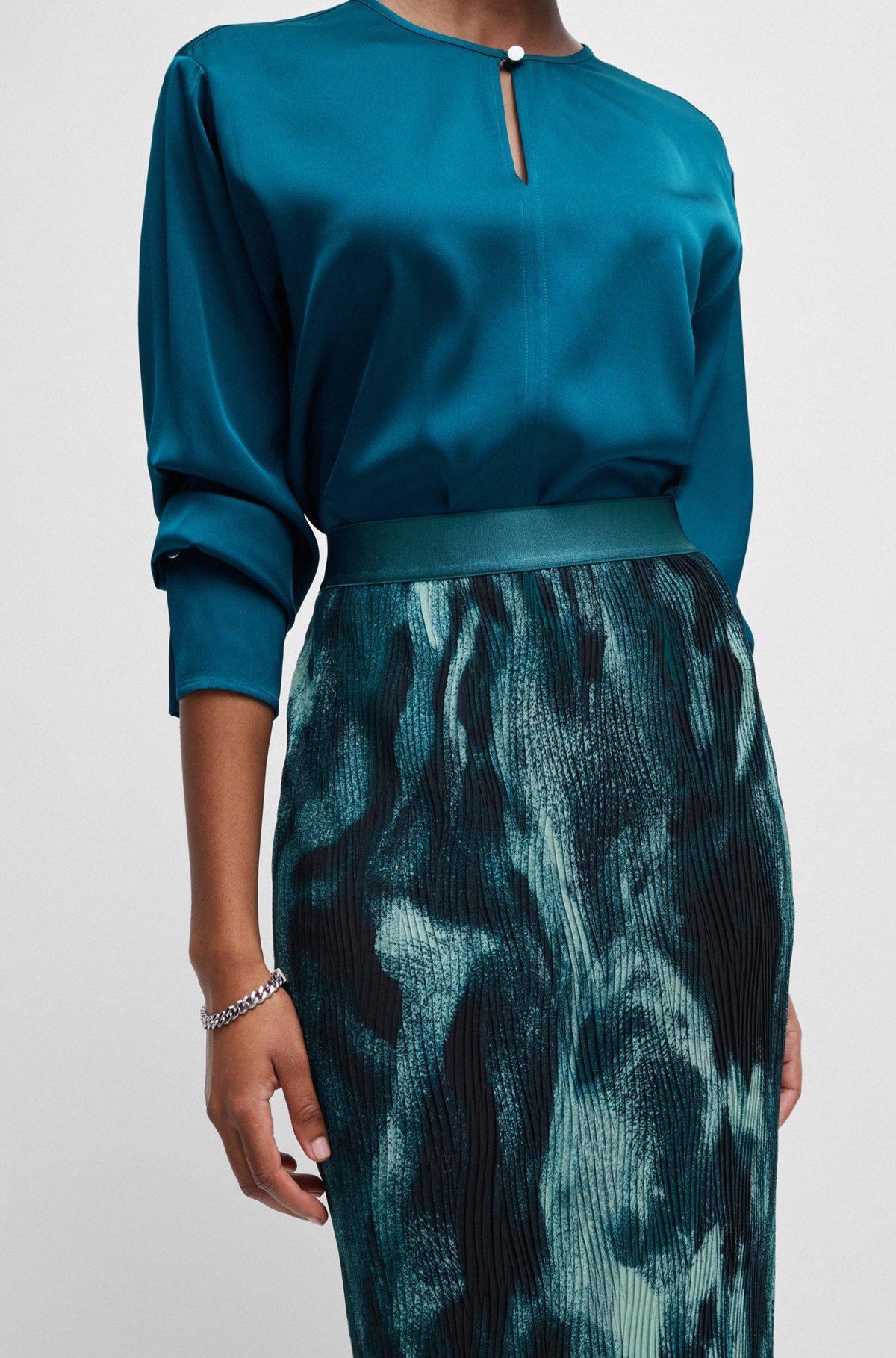 Stretch-tulle slim-fit skirt with seasonal print Product Image