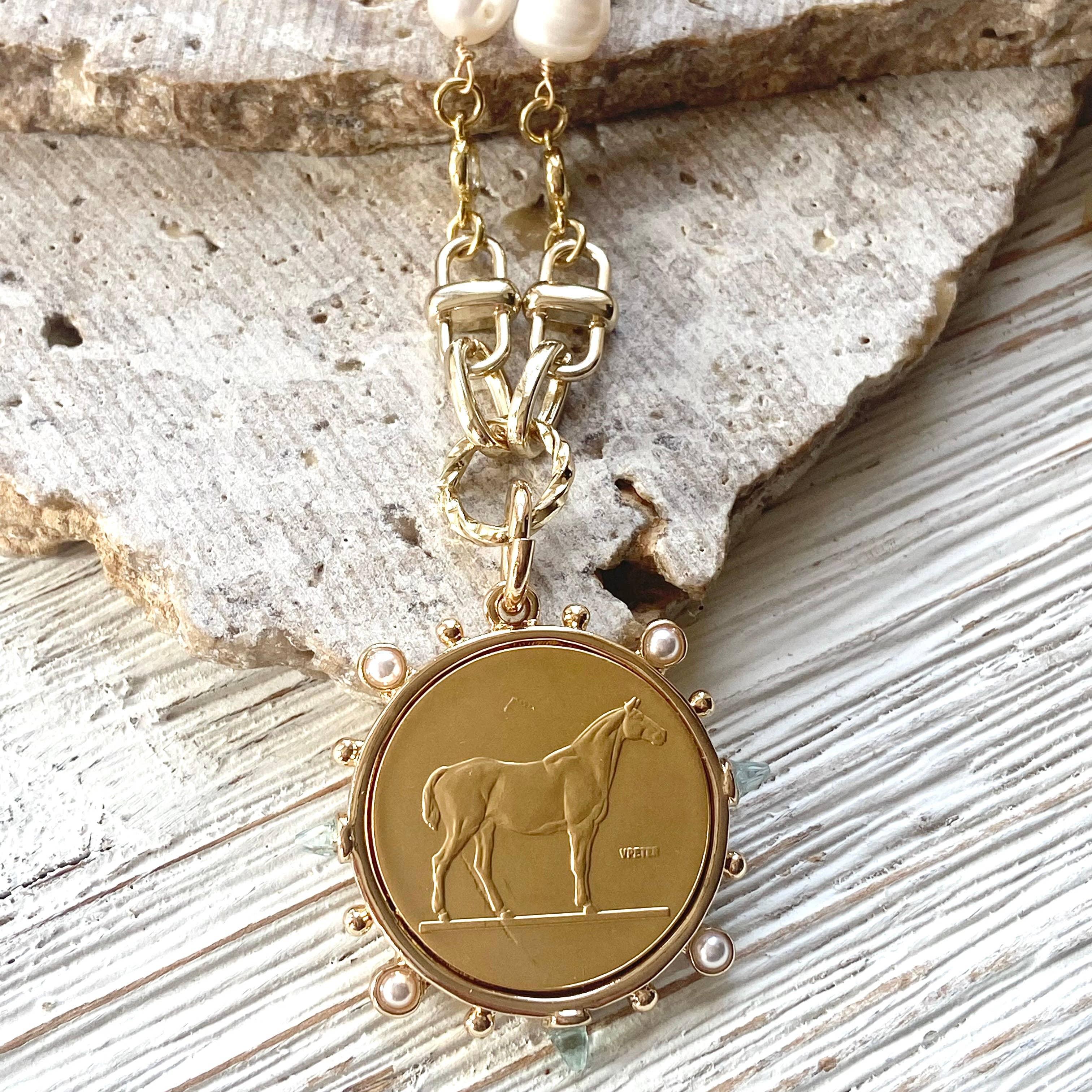 Horse coin equestrian jewelry necklace Product Image