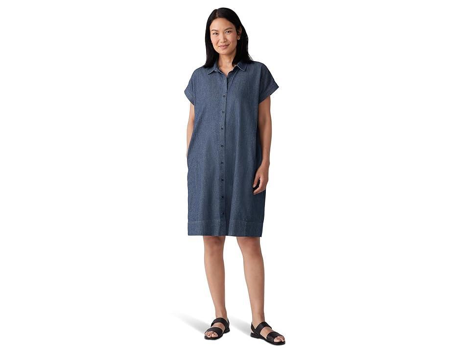 Womens Cotton Cap-Sleeve Mini Shirtdress Product Image