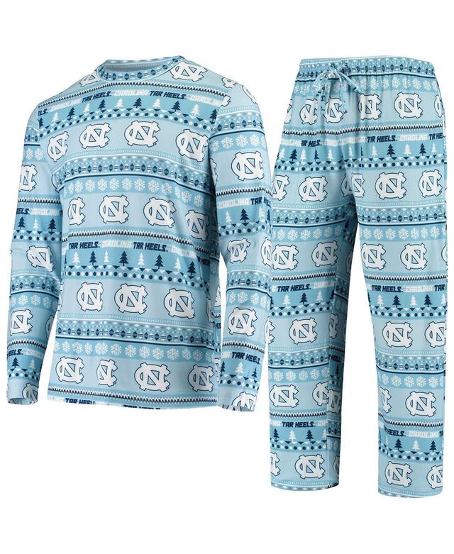 Mens Concepts Sport Carolina Blue North Carolina Tar Heels Ugly Sweater Knit Long Sleeve Top and Pant Set Product Image