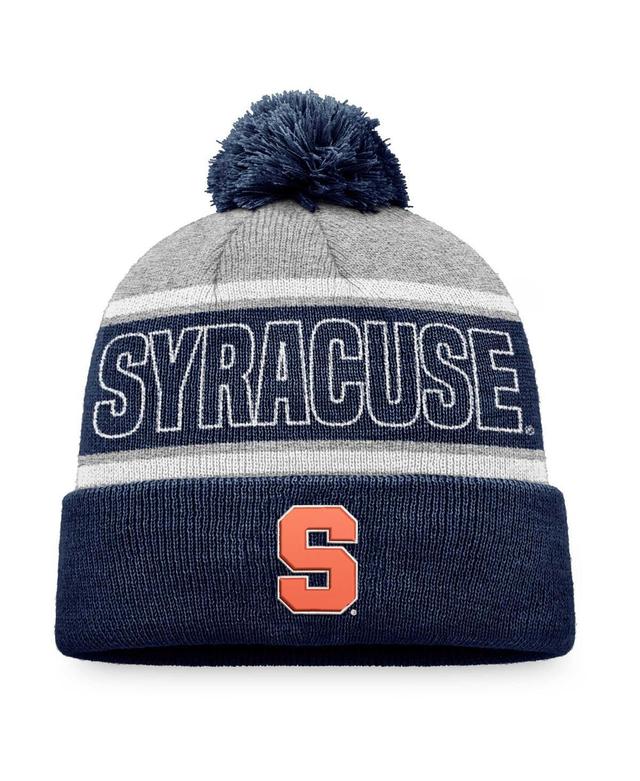 Mens Top of the World Navy Syracuse Orange Cuffed Knit Hat with Pom - Navy Product Image