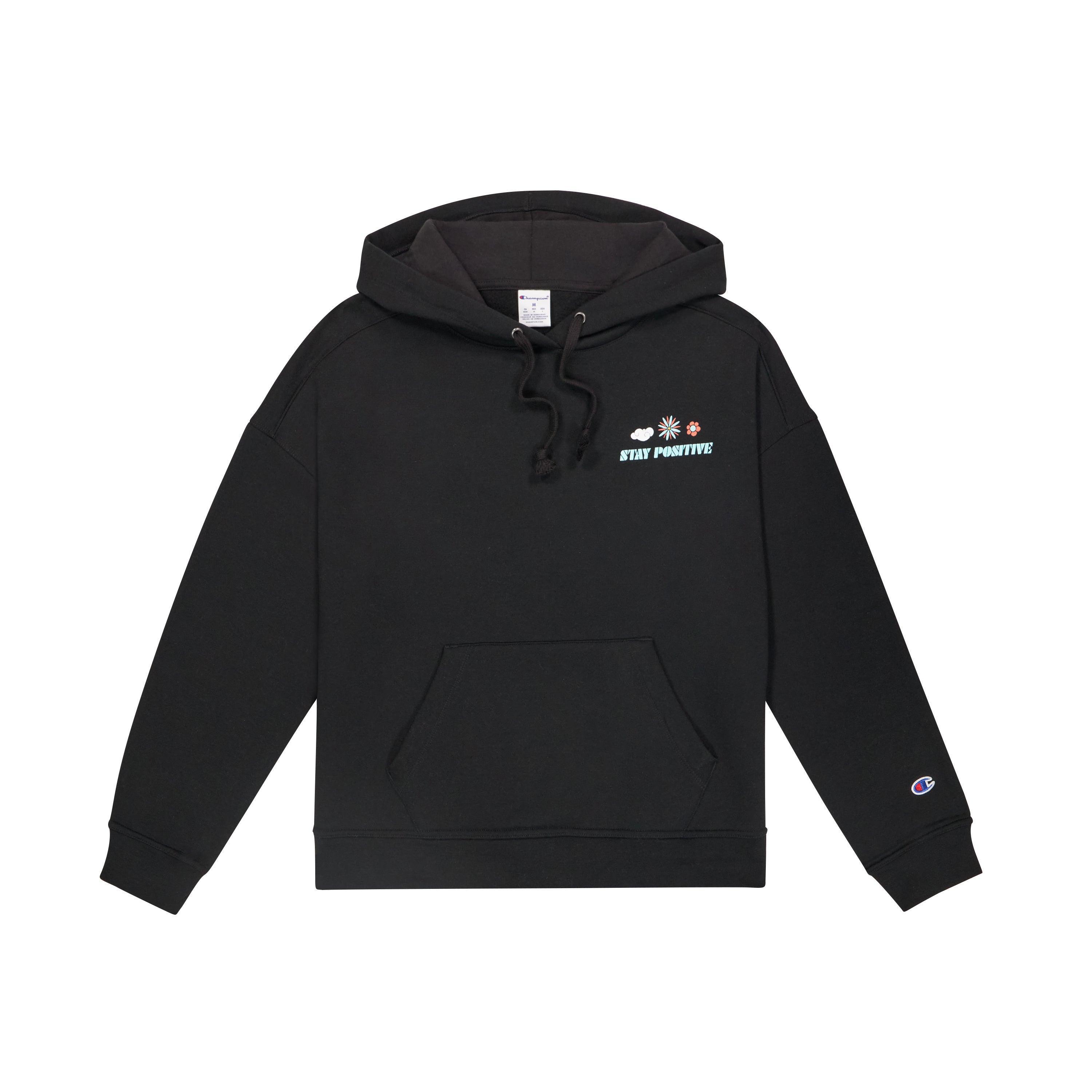 Womens Champion Powerblend Hoodie, More Kindness Black 2XL Product Image