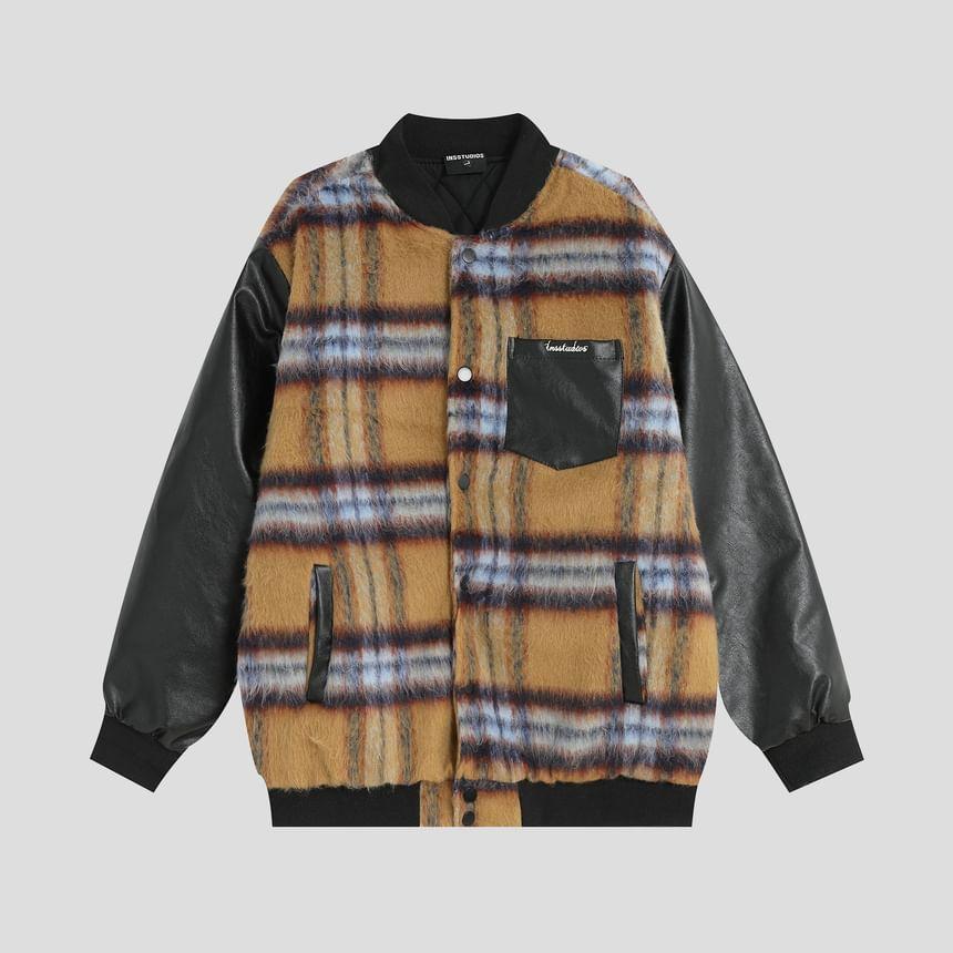 Plaid Button-Up Jacket Product Image