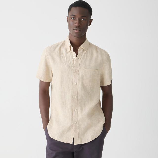 Short-sleeve linen shirt in print Product Image