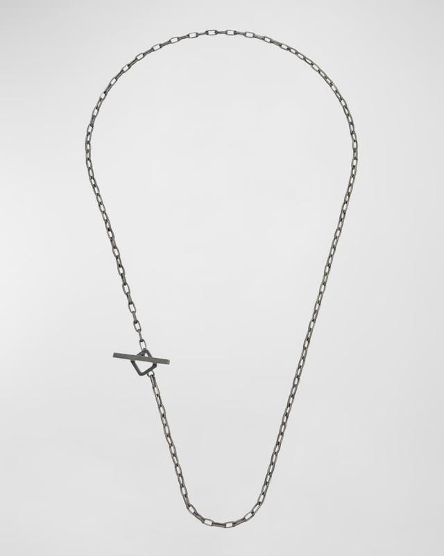 Men's Ulysses Hand Etched Link Lariat Necklace in Silver, 52mm Product Image