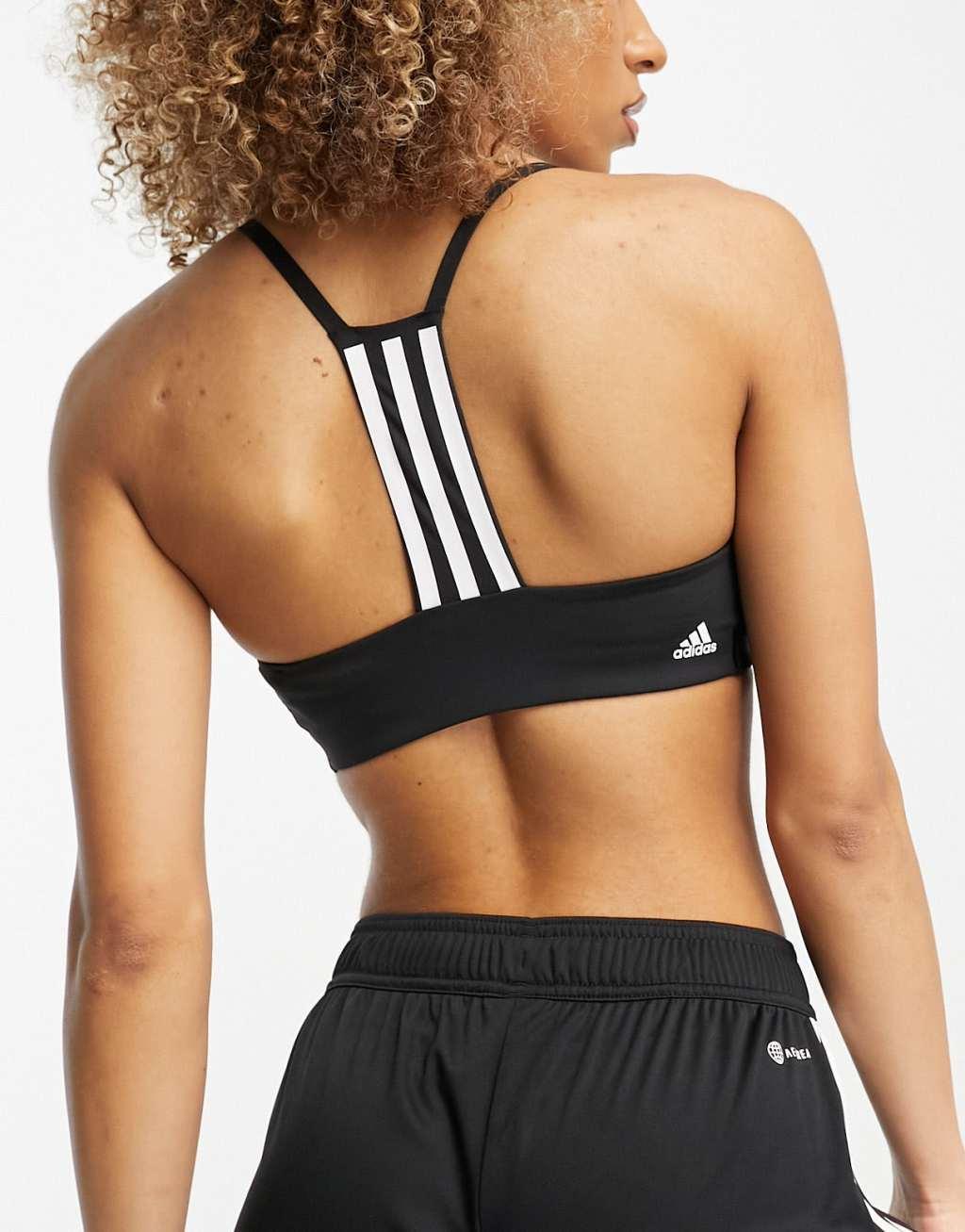 adidas Training Train icons low support 3 stripe sports bra Product Image