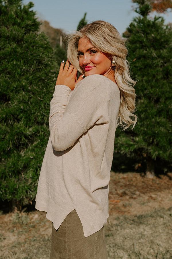 Fall Latte Shift Sweater in Beige Product Image