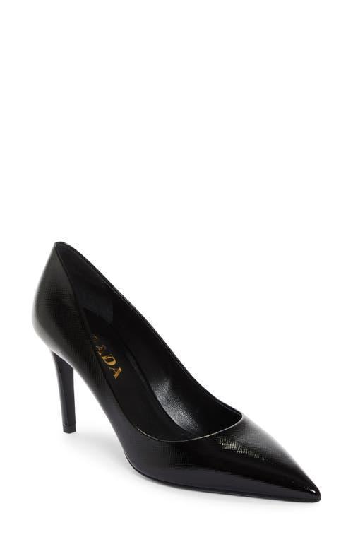 Saffiano Leather Pump In Black Product Image