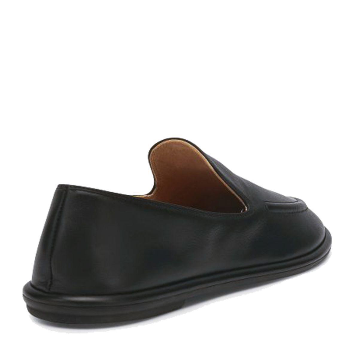 Round Toe Vegan Leather Loafers In Black Product Image