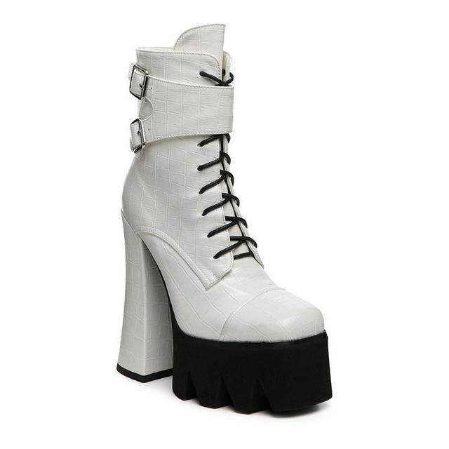 London Rag Stomper Womens Platform Block Heel Boots Product Image