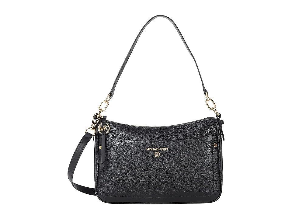 MICHAEL Michael Kors Jet Set Charm Medium Top Zip Pochette Crossbody (Black) Handbags Product Image