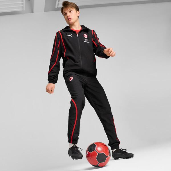 PUMA AC Milan Pre-Match Men's Woven Soccer Jacket in Black/For All Time Red Product Image