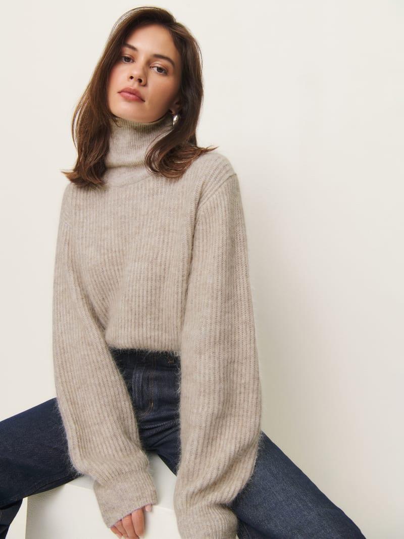 Cosmia Alpaca Blend Turtleneck Sweater Product Image