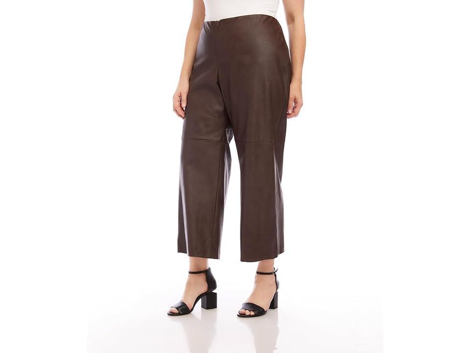 Karen Kane Plus Size Cropped Vegan Leather Pants Women's Jumpsuit & Rompers One Piece Product Image