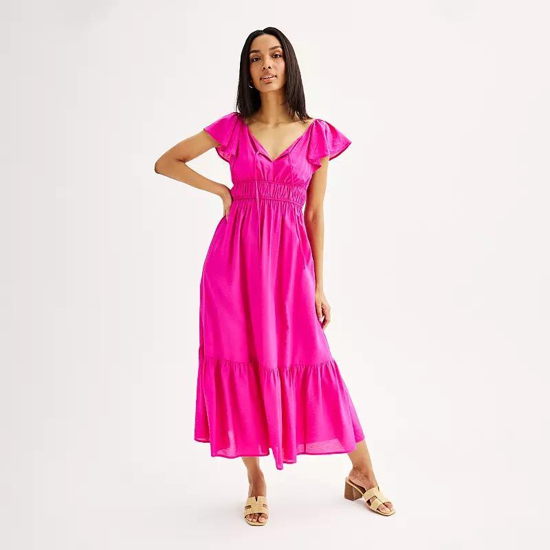 Womens Nine West Flutter Sleeve Maxi Dress product image