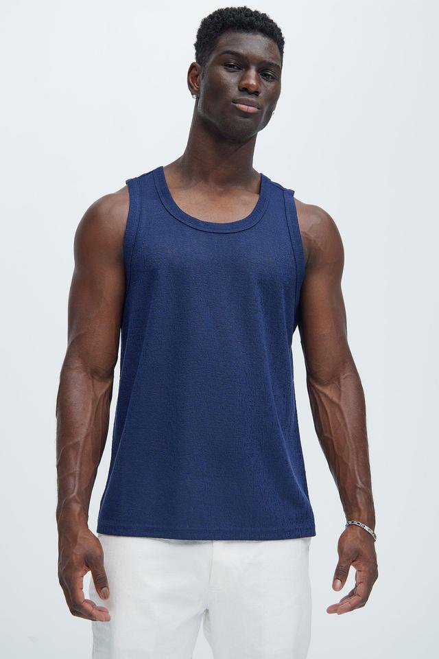 Henrik Textured Tank - Navy Product Image