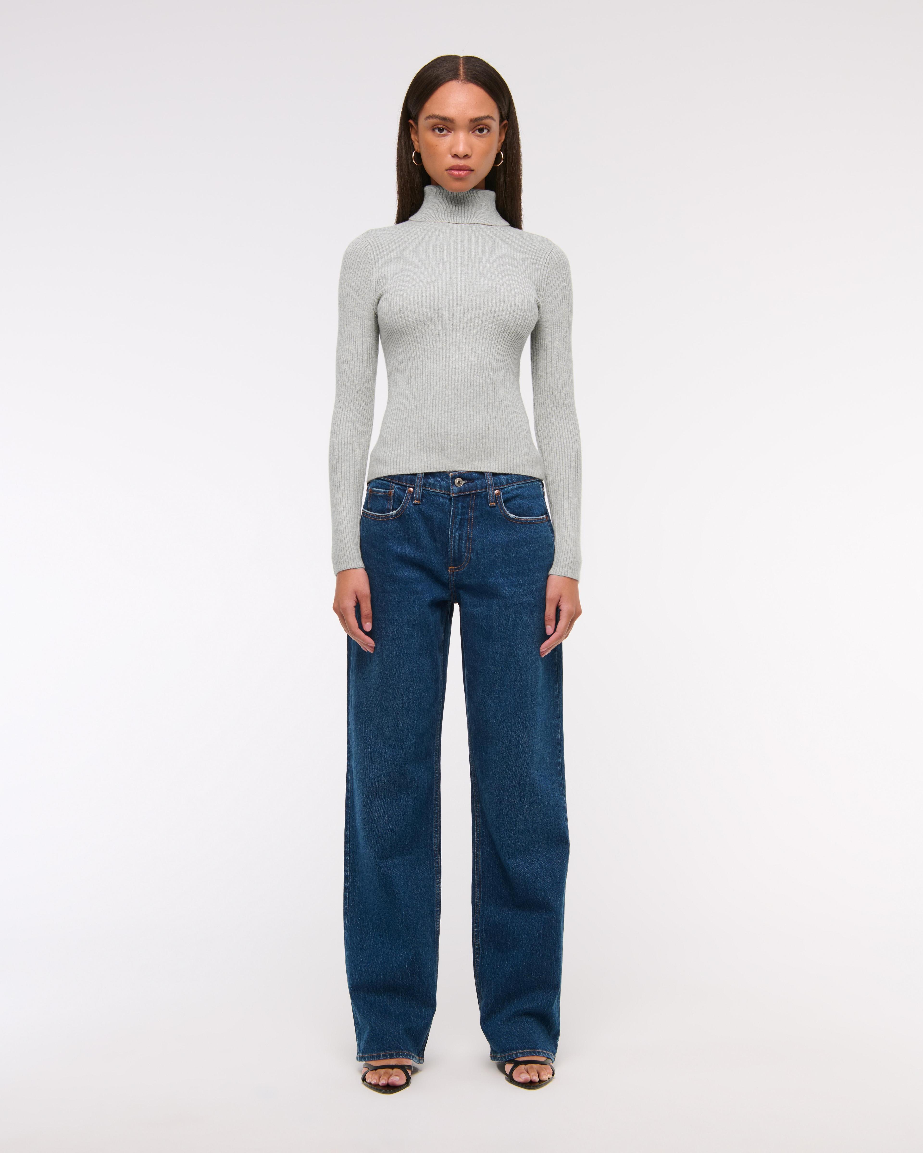 LuxeLoft Slim Ribbed Turtleneck Top Product Image