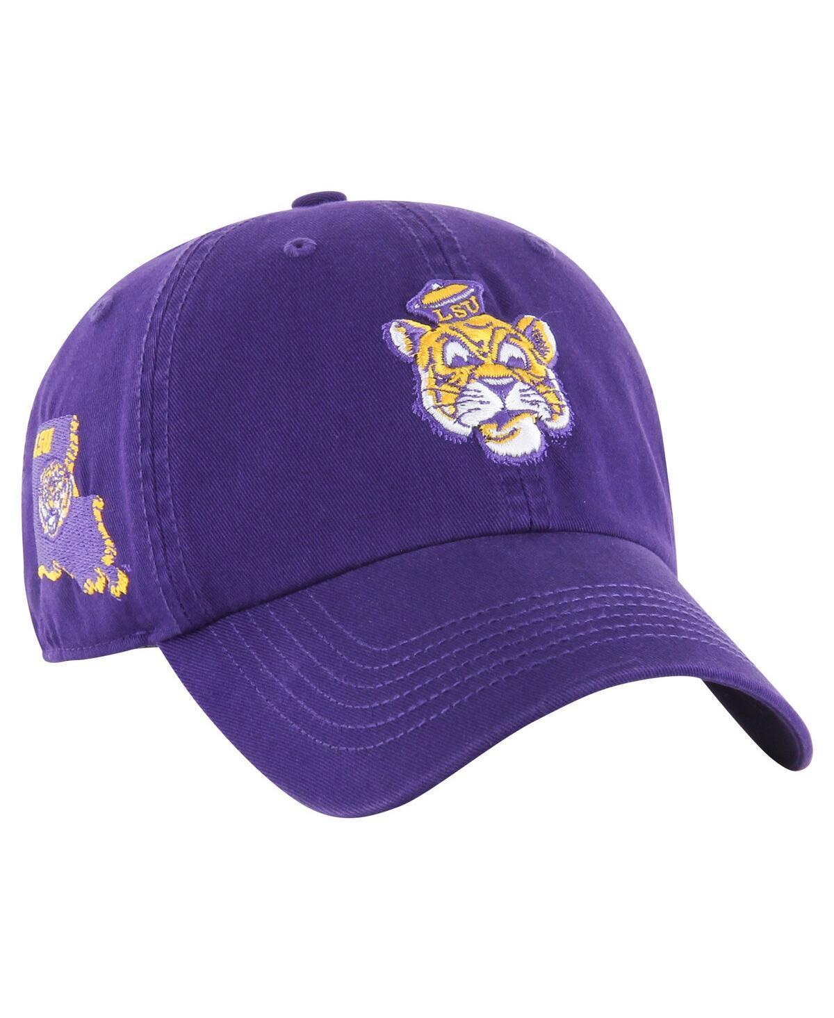 47 Brand Mens Purple Lsu Tigers Vintage Sure Shot Franchise Fitted Hat Product Image