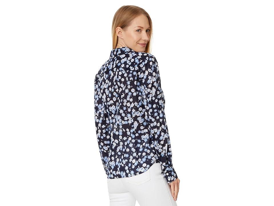 Women's Printed Roll-Tab-Sleeve Button-Front Cotton Shirt Product Image