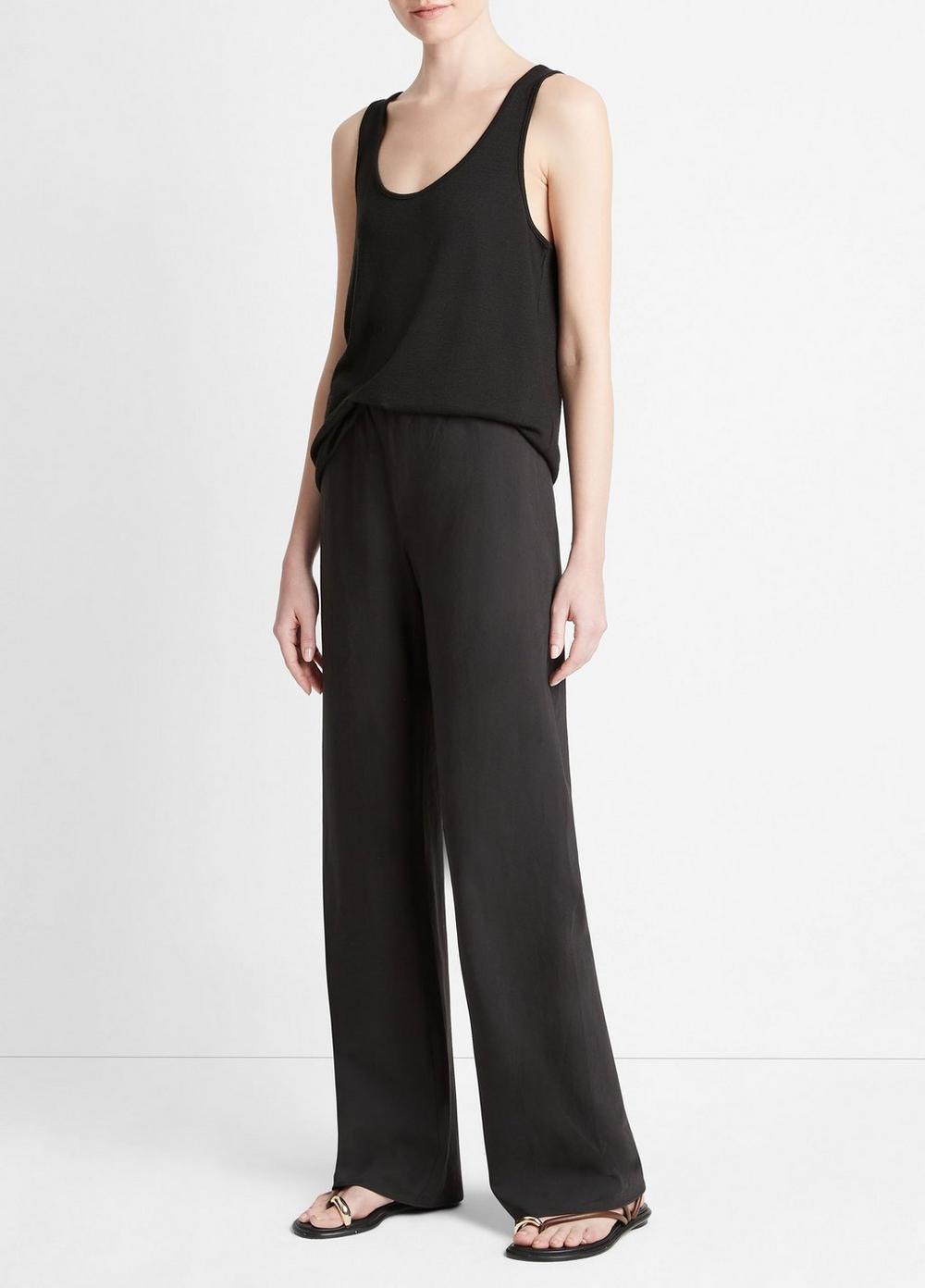 Cotton-Blend High-Waist Bias Pant Product Image