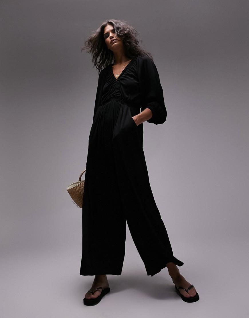 Topshop jersey long sleeve jumpsuit Product Image