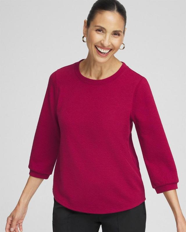 Women's Textured Sweatshirt Top Product Image