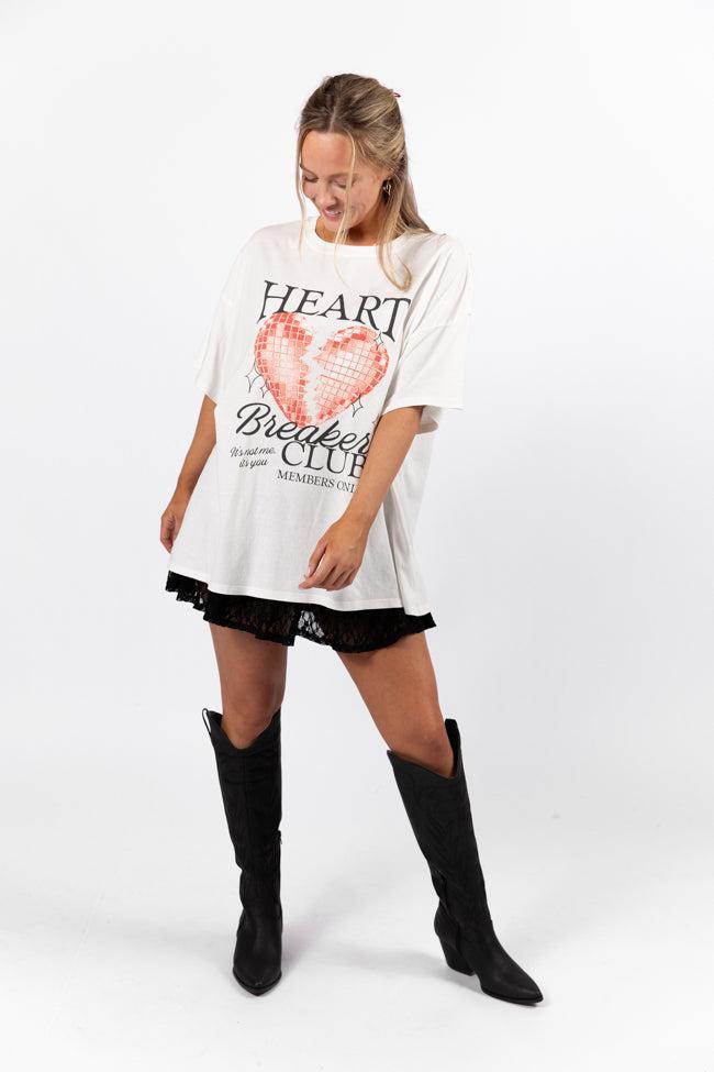 Heart Breaker Club Hyfve Off White Oversized Graphic Tee Product Image