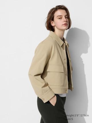 Womens Jersey Relaxed Jacket Beige XS UNIQLO US Product Image